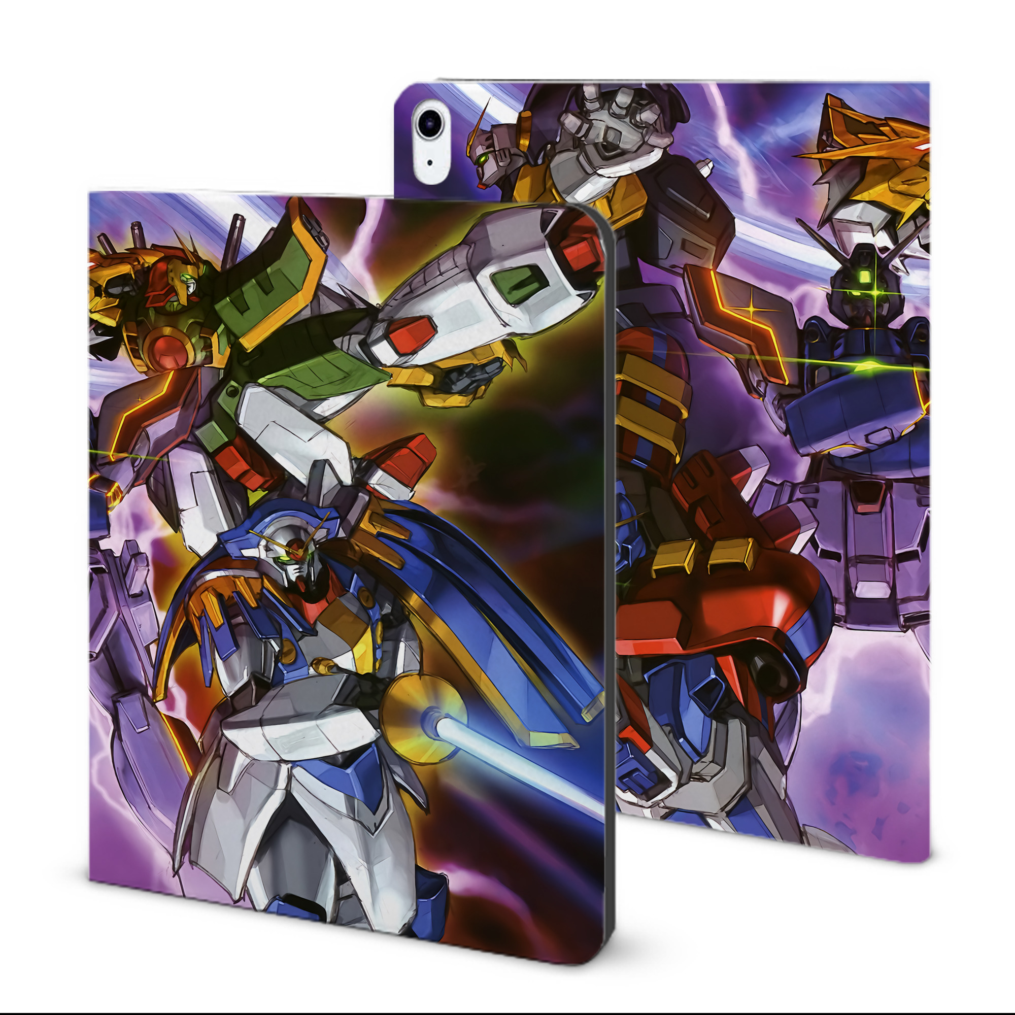 （画像用） 機動戦士ガンダム Mobile Suit Gundam IPad ケース ブック型 PUレザー TPU 耐衝撃 軽量 薄型 ペン収納なし 全面保護 IPad 各モデル対応